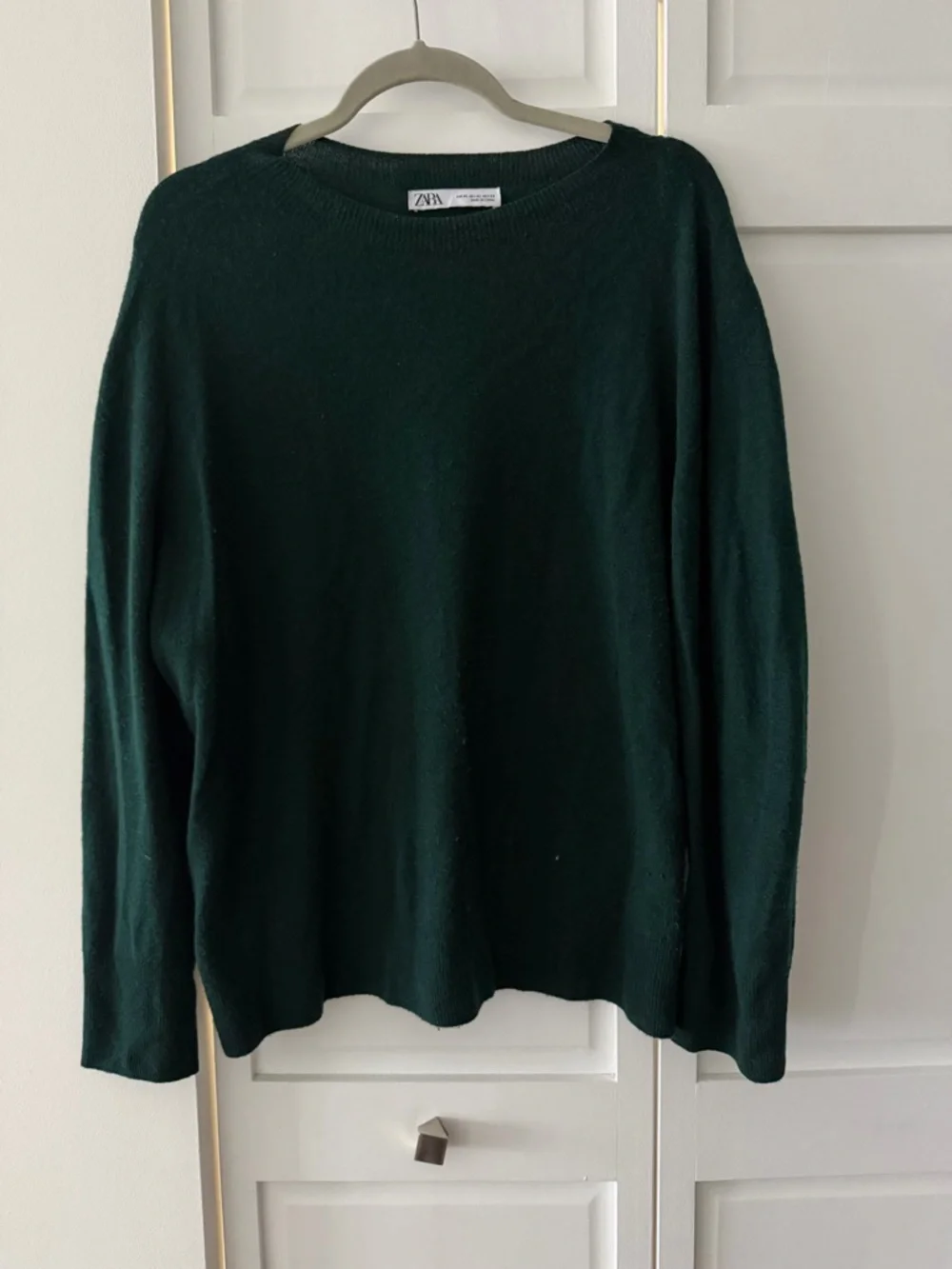 Zara Emerald Wool Mix Oversized Knit Sweater | Dark Green | Size XL - Picture 1 of 7